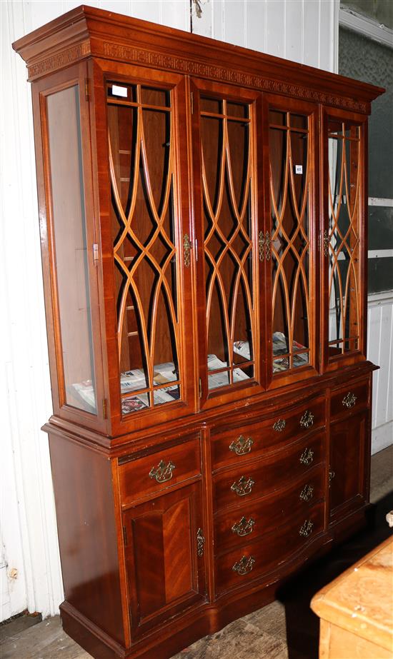 Georgian style china display cabinet on chest(-)